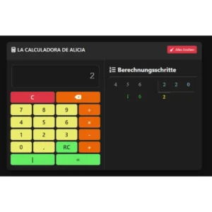División paso a paso con explicación visual en la Calculadora Alicia