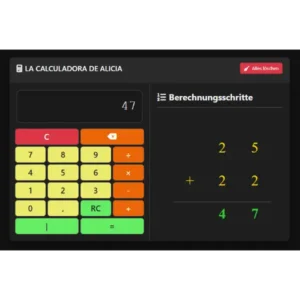 Suma paso a paso explicada con la Calculadora Alicia